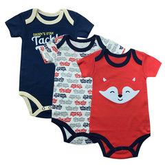 卡特嬰兒爬爬服嬰兒哈衣連體衣休閒三角短袖哈衣寶寶夏款童裝