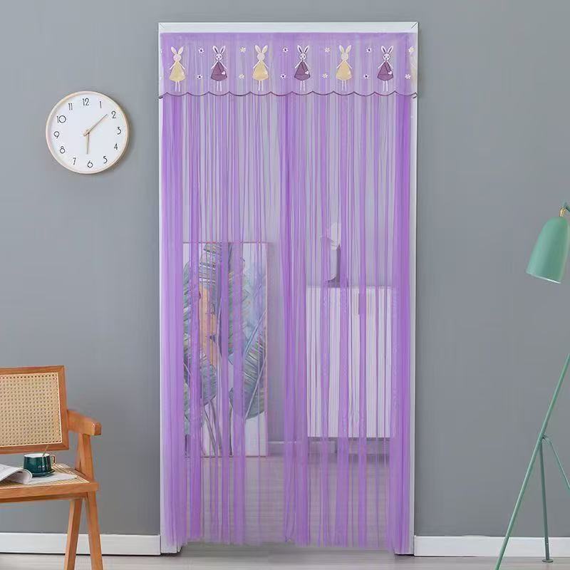 Lace Door Curtain Perforated Household Mosquito and Fly Anti-mosquito Gauze Curtain Kitchen Fly-proof Partition Bedroom Summer Magic Decorative Hanging Curtain