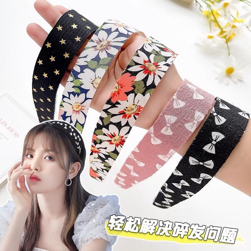 Magic Tape Hairband with Fringe for Adults, Summer Earmuffs for Women, Adhesive Hair Clips to Hold Fringe, Large Hair Accessories, Hair Adhesive Magic