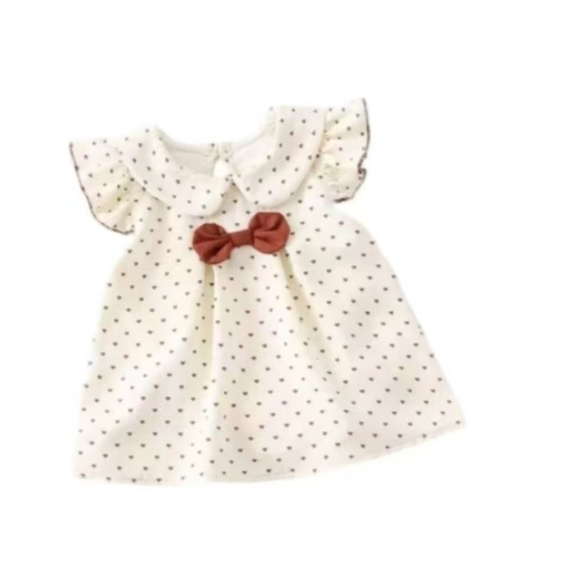 Vestido de pedos para niñas de verano para bebés, vestido de gatear para bebés, falda de línea A, falda de princesa con lazo de amor