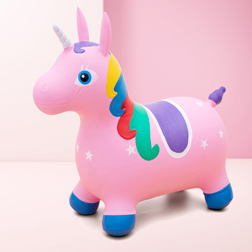 Children's inflatable jumping horse, baby riding toy, bouncing deer, infant horse riding, extra thickened rubber rocking horse