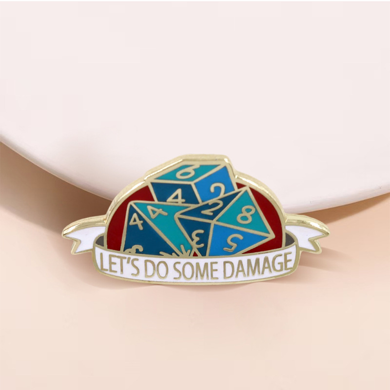 Cartoon Dice Brooch Badge Dungeons & Dragons Games Lovers Gift Collar Decoration Cartoon Dice Brooch Badge Dungeons & Dragons Games Lovers Gift Collar Decoration