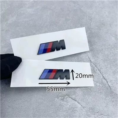 M kit, X3, X5, M3 car emblem — Car logo - standard-a-pair-of-large-glossy-black-m-logos