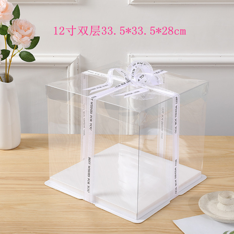 Caja de pastel de cumpleaños transparente 4 pulgadas 8 pulgadas 4 pulgadas 6 pulgadas 8 pulgadas 10 pulgadas 12 pulgadas Caja de embalaje de horneado procesamiento personalizado