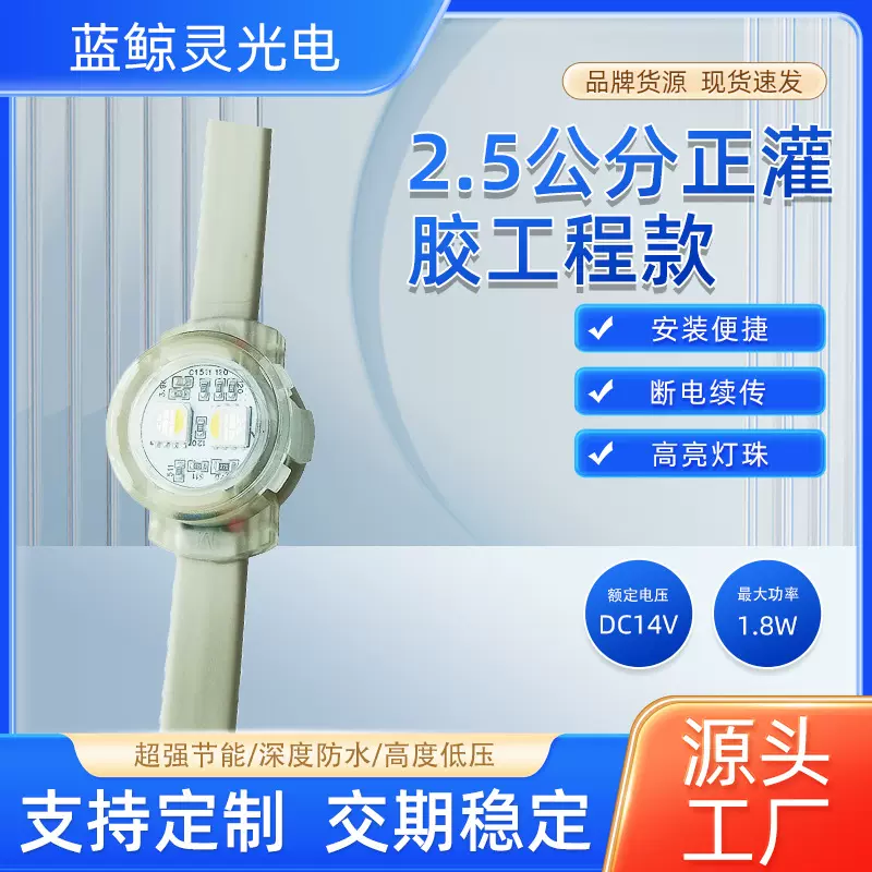 2.5公分四合一灯珠LED户外工程防水点光源像素灯跑马灯外控点光源