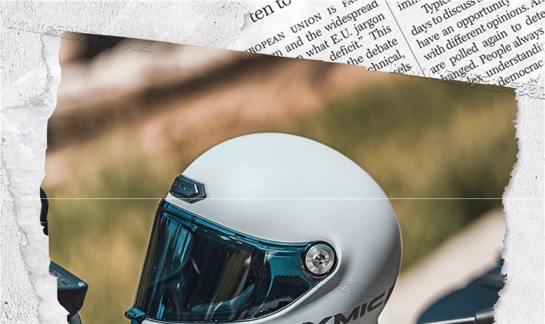 Rymic Retro Cruise Full-Face Motorcycle Helmet Men's and Women's Motorcycle All-Season Safety Helmet Bluetooth Slot 3C Certification