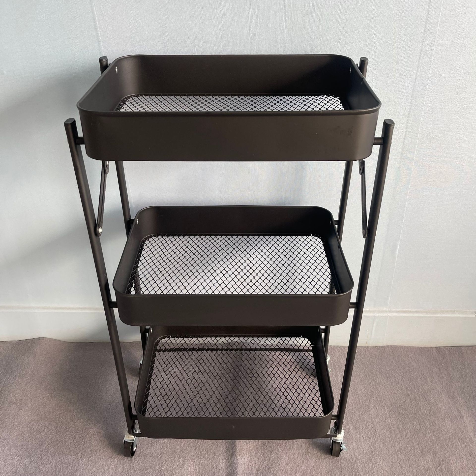 Cross-border folding storage rack, multi-layer kitchen storage rack, bathroom trolley, household movable storage rack