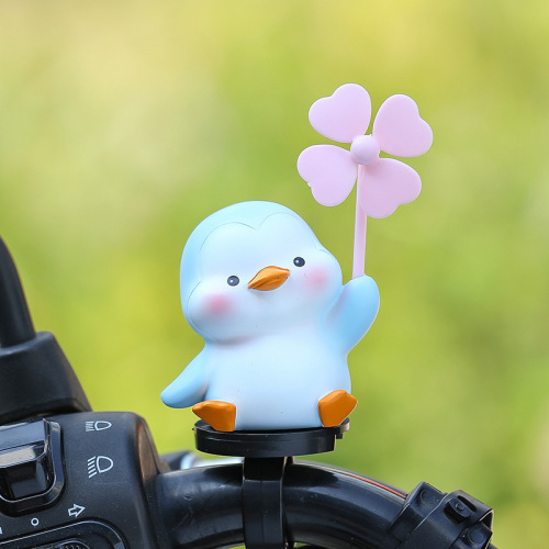 Summer cute windmill bicycle electric car motorcycle decoration new car ornament internet celebrity cartoon animal