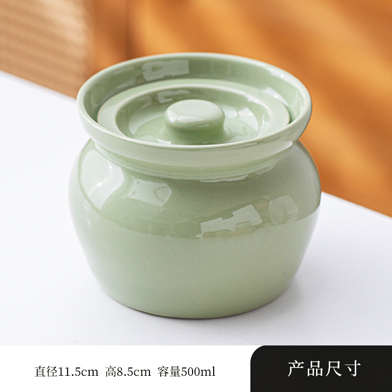 厂家批发现代陶瓷炖盅隔水炖家用带盖蒸菜汤盅炖罐蒸蛋碗土窑炖罐|undefined