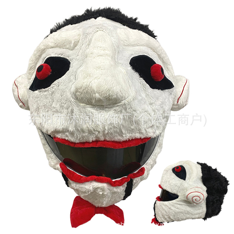 Funda protectora de casco divertida con personalidad de punto transfronterizo, máscara de ciclismo, accesorios de decoración de motocicleta, conejo, tiburón, tres ojos