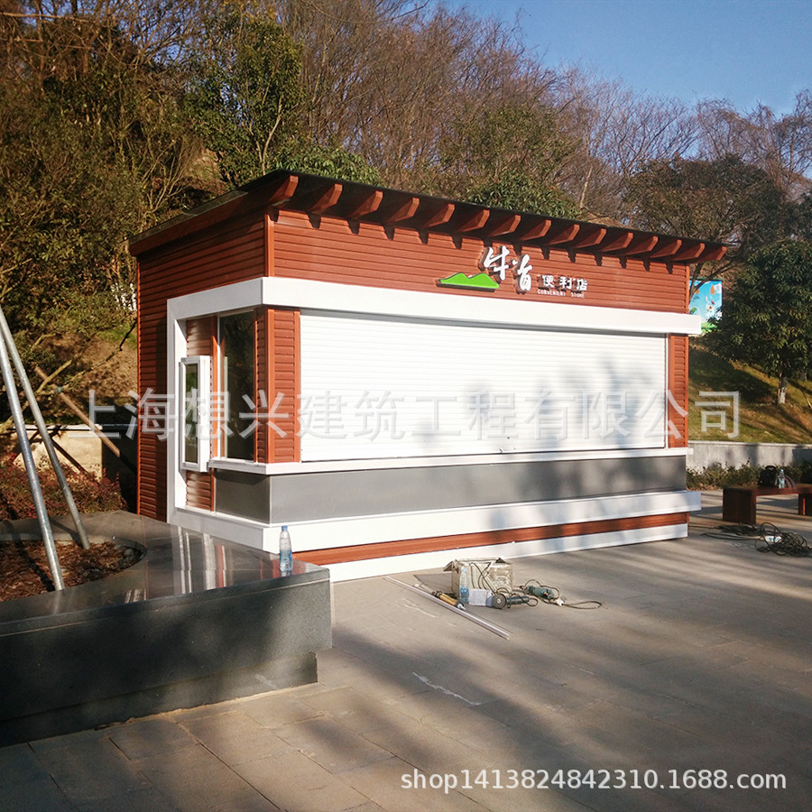 Parques escénicos Fabricantes de quioscos móviles Venta de entradas de madera anticorrosiva Calle comercial Mercado nocturno Productos terminados quioscos