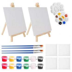 Cross-Border Tripod Mini Easel Drawing Board Paint Set Desktop Small Easel Wooden Display Stand Art Supplies