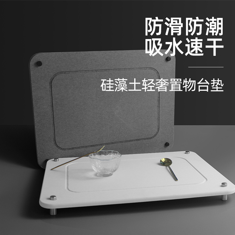 Mesa de escritorio estera encimera estera de drenaje de barro de diatomeas estera absorbente de cocina de aislamiento absorbente vajilla montaña lavabo estera