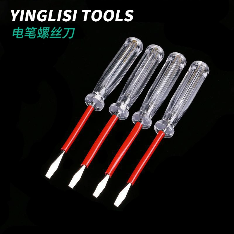 Бытовая электрическая ручка высококачественный источник питания измерительная ручка электрик измерительная ручка прозрачная электрическая ручка-отвертка с одной головкой