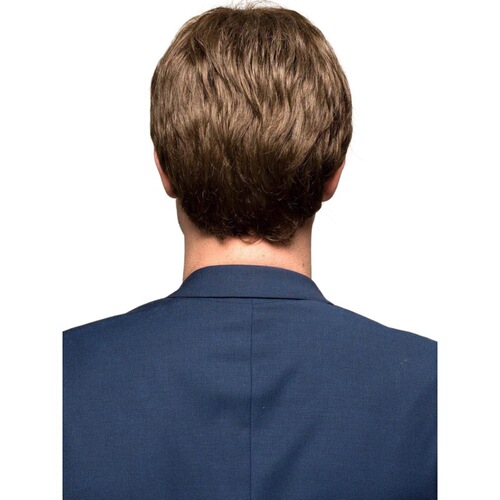 Foreign trade European and American hot-selling men's wigs, men's short hair wigs, brown wigs with side-parted bangs, one-piece drop shipping
