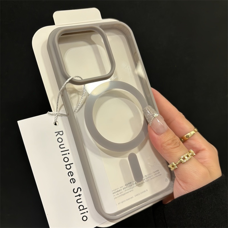 マカロンシリコン磁気吸着式iPhone17pro用スマホケース アクリル大穴 Apple15対応 ハードins1314|undefined