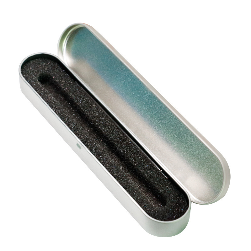 Fábrica al por mayor caja de hojalata papelería caja de lápiz negro publicidad caja de regalo Flip caja de lápiz de metal impresión LOGO