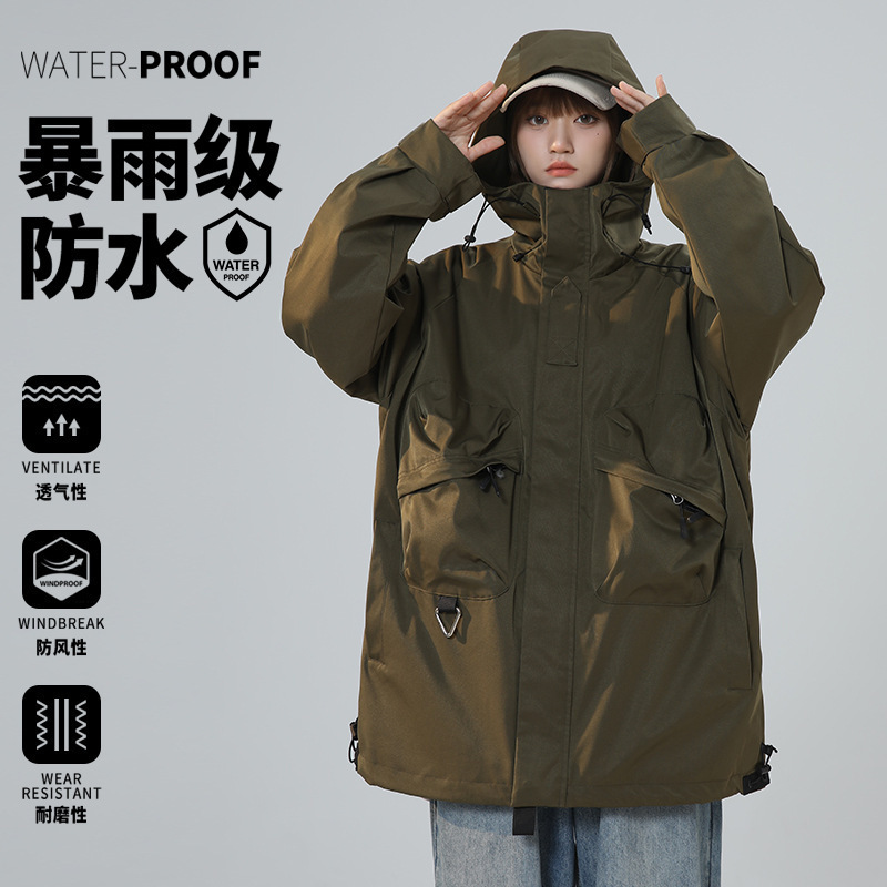 Hombres japoneses a prueba de viento chaqueta de asalto encapuchada chaqueta de primavera marca de moda chaqueta de trabajo al aire libre chaqueta de hombre