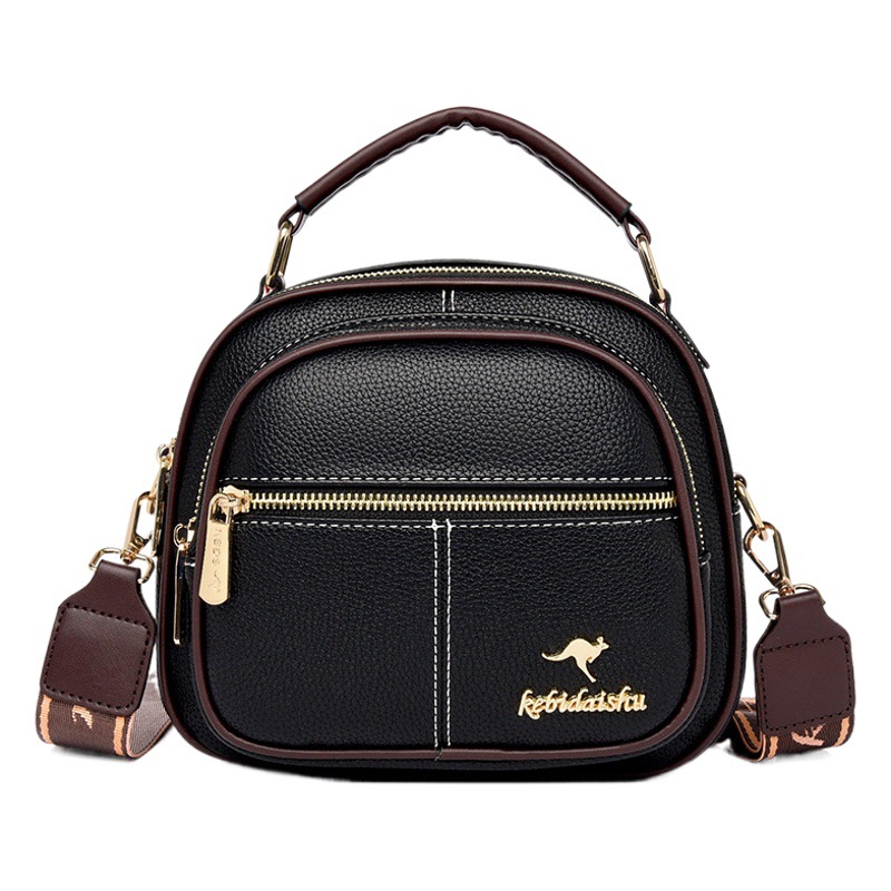 Nuevo de alta calidad de cuero suave de múltiples capas de gran capacidad bolso versátil Luz de lujo popular moda hombro bolsa de mensajero