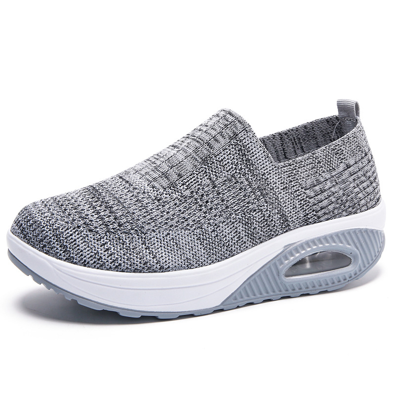 Otoño 2023 Zapatos de mujer patada transfronteriza vuelo cómodo tejido antideslizante de malla de fondo suave Comercio exterior transpirable cojín de aire zapatilla