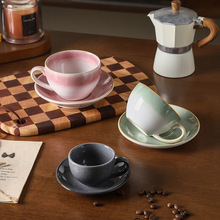 复古窑变高颜值陶瓷咖啡杯碟套装精致个性办公室下午茶牛奶陶瓷杯