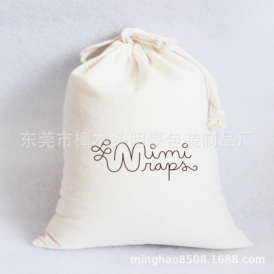 棉布袋加工棉布束口袋可印logo图案按白色棉布袋小棉布袋批发