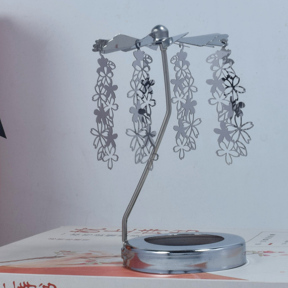 Profesional INS Amazon fabricante romántica aromaterapia vela de vidrio cubierta inteligente giratoria de acero inoxidable candelabro linterna