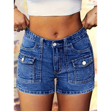 B 74540 Big hip multi-pocket denim shorts ����Χ��ڴ�ţ�ж�