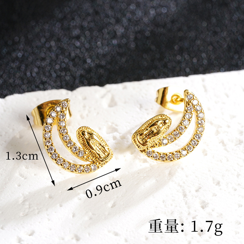 Vietnam Shajin no se desvanece durante mucho tiempo, personalidad europea y americana, moda, diamantes, luna, María, collar, aretes, joyas