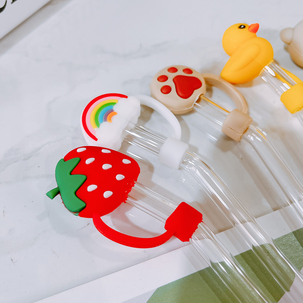 20g Weight Straw Decorative Cap Kitchen and drinking utensils 1 Piece Quantity Daily Occasion Silica Gel Material Christmas Festival Santa Claus, Fruit Pattern Cute Style Christmas Cute Santa Claus Fruit Silica Gel Straw Decorative Cap 1 Piece 无