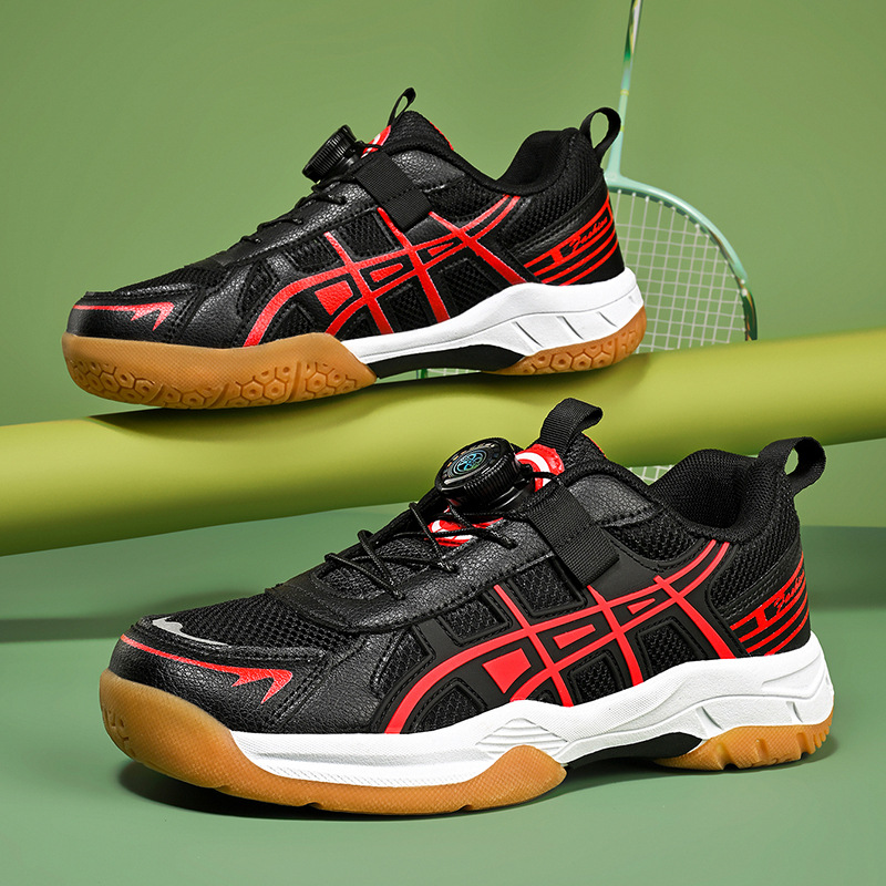 2025 zapatillas de bádminton de otoño para niños botón giratorio para niños tenis de mesa para niñas zapatillas de tenis deportivas casuales