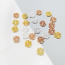 diy饰品配件 11*11mm合金四孔镂空方片 古风配件 现货直销