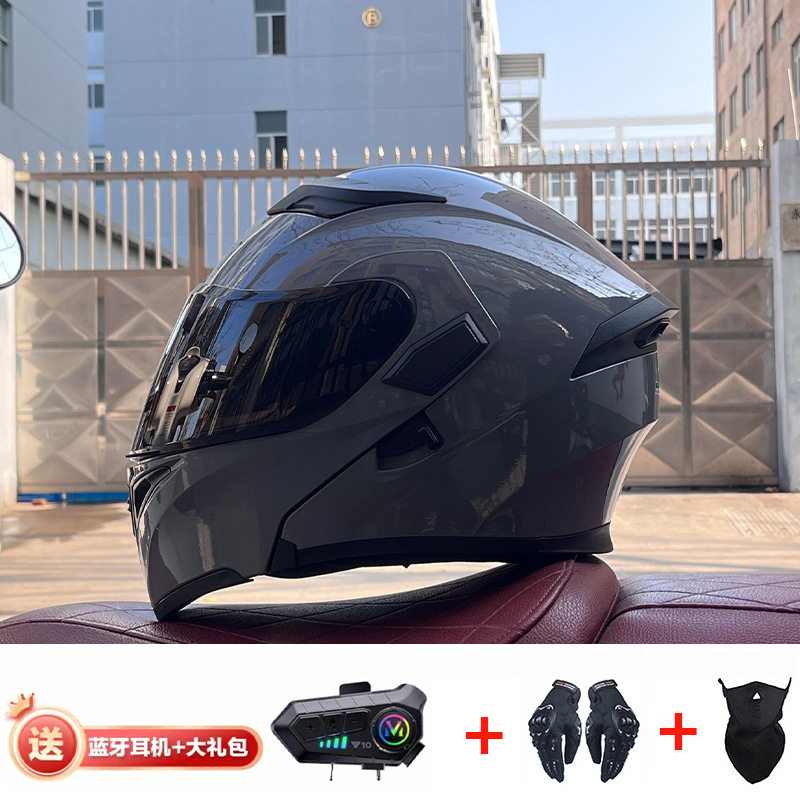 JIEKAI casco de motocicleta casco completo de motocicleta para hombres y mujeres Bluetooth casco de exposición casco de coche eléctrico 3C certificación