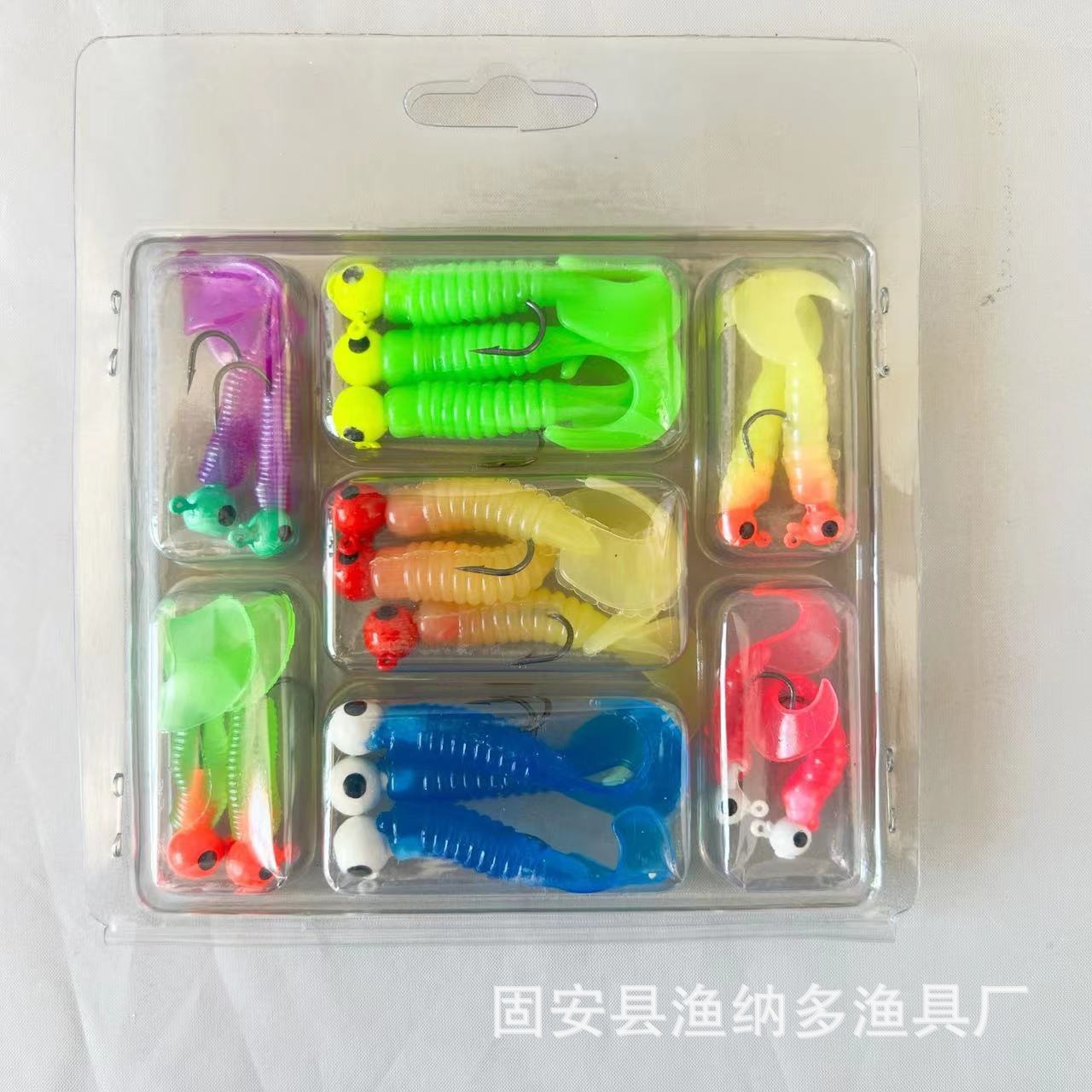 Luya cebo falso rodando cola de cebo suave rodando cola gusanos cabeza de plomo gancho de cebo combinación gusano suave Luya cebo traje de pescado mandarín bajo boca