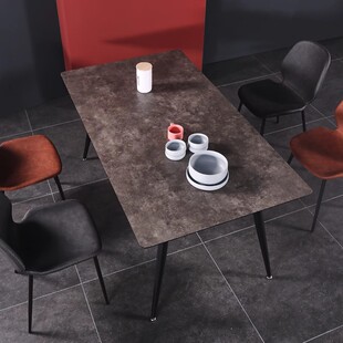Nordic style rock slab dining room furniture for home use modern simple table industrial style iron dining table and chair combination waterproof