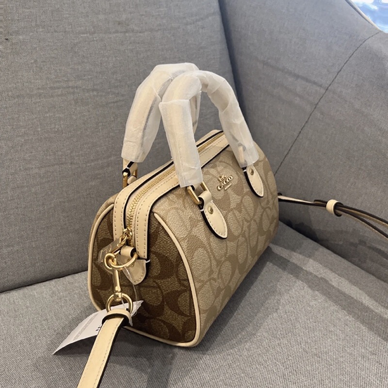KouC genuine leather women's bag Rowan 18cm Boston bag pillow bag mini shoulder crossbody handbag KouC genuine leather women's bag Rowan 18cm Boston bag pillow bag mini shoulder crossbody handbag