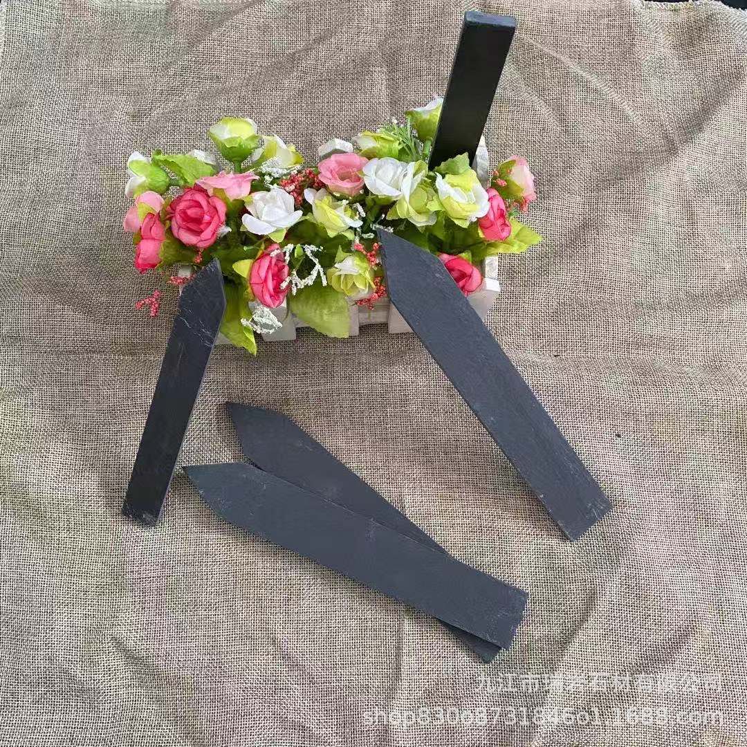 Etiqueta de pizarra natural palo de la planta creativa pizarra jardín flor artesanía listado diseño suministro directo de fábrica