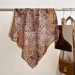 新型90*90綿麻方巾春秋百合クラシックファッションシルクタオル秋冬保温マフラー薄いタイプのスカーフ