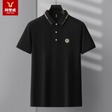 阿里虎 Летняя тонкая футболка polo, с вышивкой, свободный прямой крой, короткий рукав, (в наличии на складе)