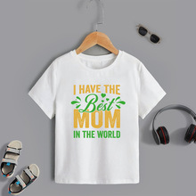 2023欧美外贸中大童装批发 夏季新款母亲节印花圆领休闲短袖T恤