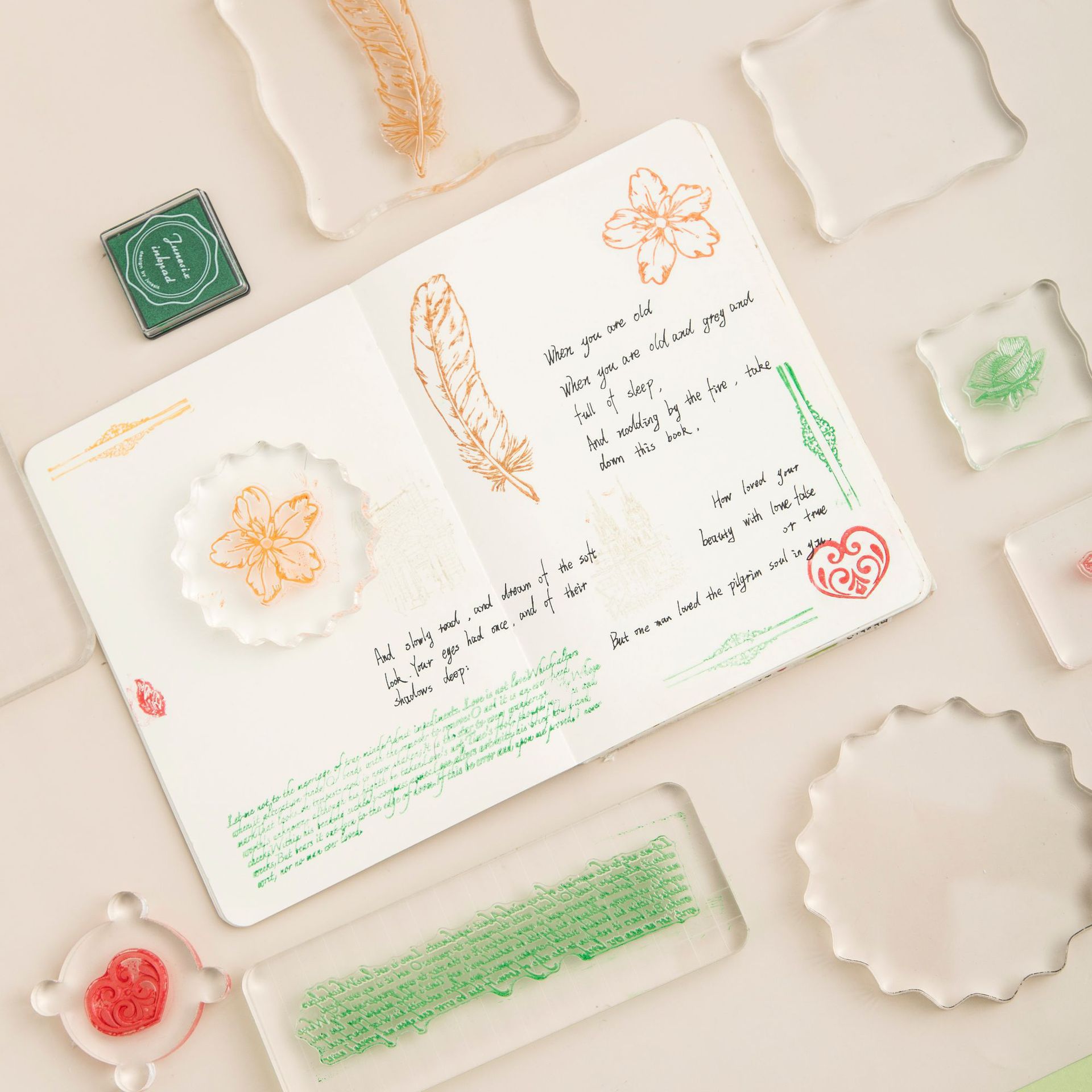 Mango de sello de acrílico placa de sello diario accesorios DIY herramienta de gran tamaño pequeño sello transparente a juego trabajador