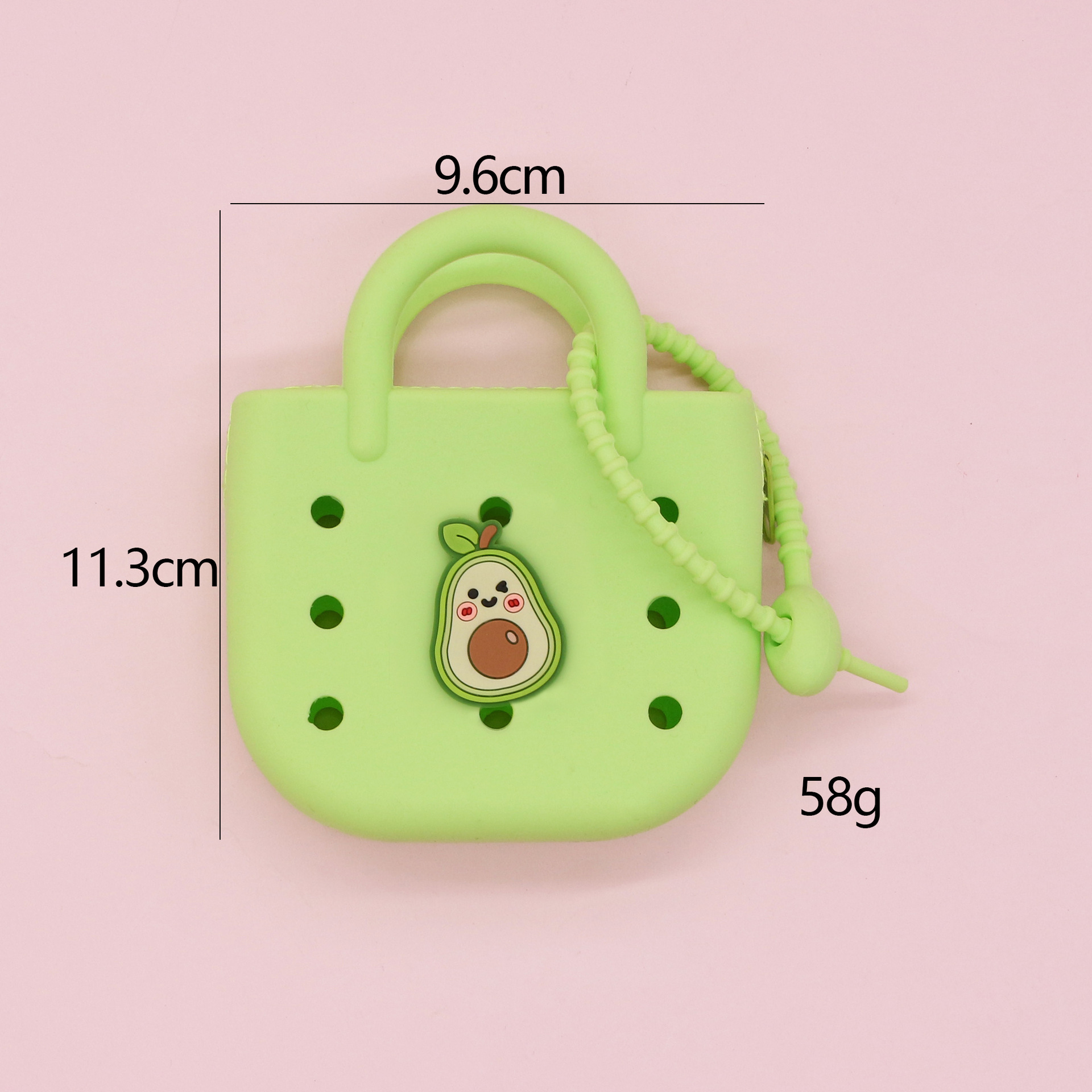 Monedero de silicona portátil explosivo lindo bolso de playa ligero y compacto nuevo bolso de almacenamiento de agujero de bricolaje de dibujos animados