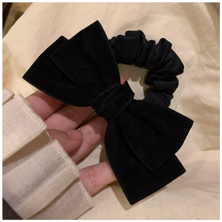 Black brand high quality hair rope with bow