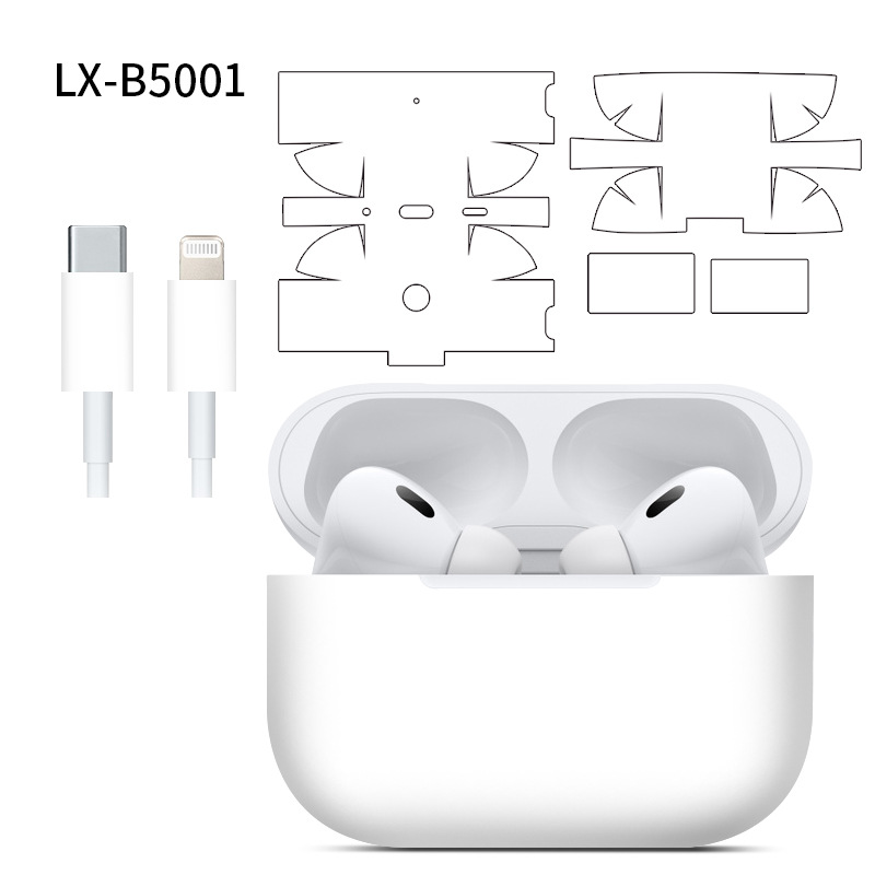 Adecuado para pegatinas de AirPods Pro2/Pro3, textura mate, película para auriculares Apple, película protectora de cobertura total