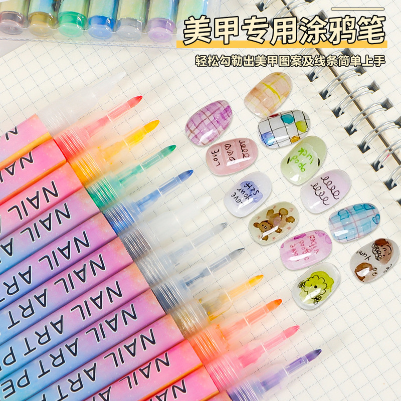 Nail Art Graffiti Pen, Acrylic Quick-Dry Waterproof Liner Pen, DIY Hand-Painted Nail Art Marker Set Nail Art Graffiti Pen, Acrylic Quick-Dry Waterproof Liner Pen, DIY Hand-Painted Nail Art Marker Set