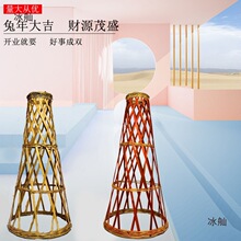 手工竹编花篮开业庆典婚庆花篮花店用品手工编制花蓝