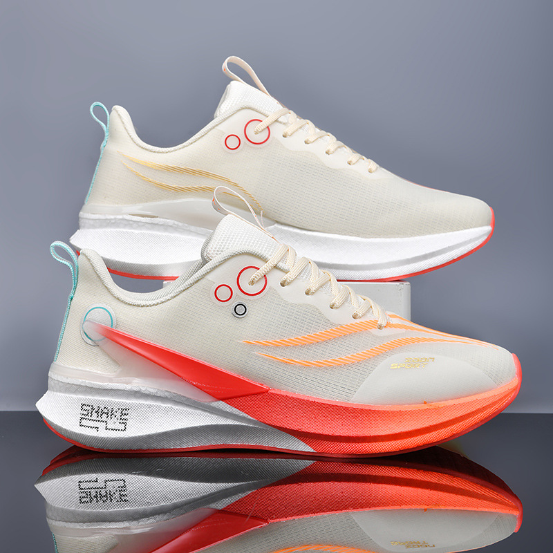 Zapatos de corrida transpirables de malla de fondo suave para adolescentes de tendencia de desgaste antideslizante para hombres y mujeres zapatos de deporte casuales de carbono