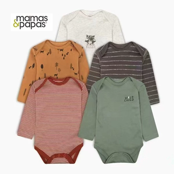 Мама и папа Мamas&papas производитель весна, осень и лето чистый хлопок детская одежда с длинным рукавом и коротким рукавом треугольник хамер 5 предметов сумка