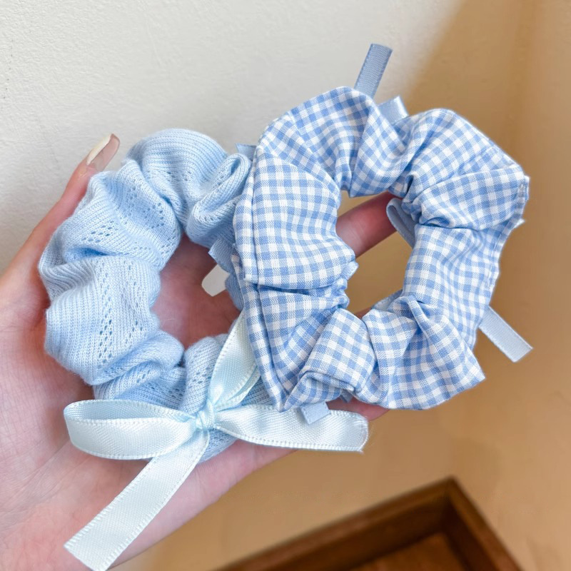 Pequeño arco fresco, anillo de cabello de intestino grande, encaje de encaje de cabello de cola de caballo, cabello de cabello de niña de alto valor de cara