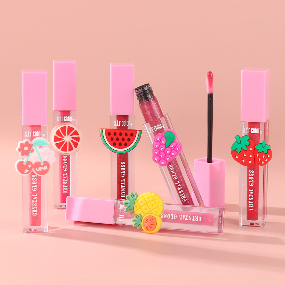 s.f.r color comercio exterior especializado en maquillaje impermeable al por mayor humectante brillante frutas agua espejo lipstick image 3